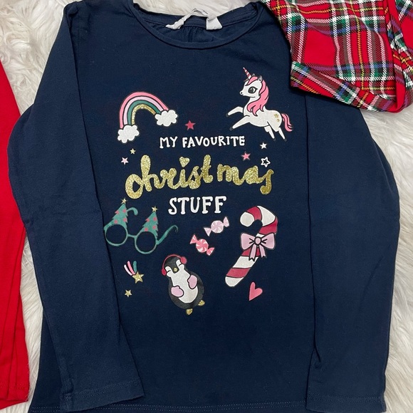 Holiday Time Girls Christmas Long Sleeve Tee & Leggings 2 Pc Sz 4-5 - Picture 7 of 9